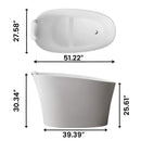 Nuvia 51-Inch Solid Surface Oval Freestanding Bathtub With Seat And Headrest (SAK61983)