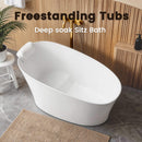 Nuvia 51-Inch Solid Surface Oval Freestanding Bathtub With Seat And Headrest (SAK61983)