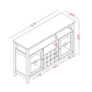 51" Wide Wood Cupboard Buffet Storage Cabinet with Wine Rack for 12-Bottles