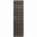 8' Runner Gray Geometric Power Loom Runner Rug
