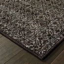 8' Runner Gray Geometric Power Loom Runner Rug