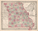 Vintage Map of Missouri 1861