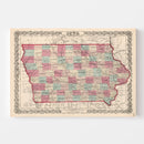Vintage Map of Iowa 1861