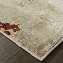8' Runner Blue and Beige Abstract Power Loom Runner Rug