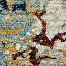8' Runner Blue and Beige Abstract Power Loom Runner Rug