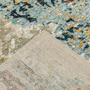 8' Runner Blue and Beige Abstract Power Loom Runner Rug