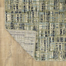 2' X 3' Green Blue Ivory Beige And Light Blue Abstract Power Loom Stain Resistant Area Rug