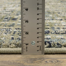2' X 3' Green Blue Ivory Beige And Light Blue Abstract Power Loom Stain Resistant Area Rug
