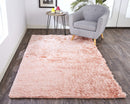 5' X 8' Blue And Black Shag Tufted Handmade Area Rug