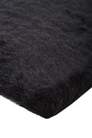 5' X 8' Blue And Black Shag Tufted Handmade Area Rug