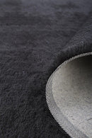 5' X 8' Blue And Black Shag Tufted Handmade Area Rug
