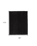 5' X 8' Blue And Black Shag Tufted Handmade Area Rug