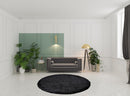 5' X 8' Blue And Black Shag Tufted Handmade Area Rug