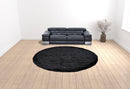 5' X 8' Blue And Black Shag Tufted Handmade Area Rug