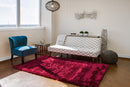 5' X 8' Blue And Black Shag Tufted Handmade Area Rug