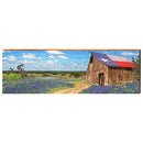 Texas Flag Barn with Oil Rig Home Decor Art Print on Real Wood