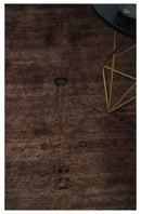 5.10x8.6 Hand Knotted Brown Overdyed Antique Finish Traditional Wool Rug | N34569