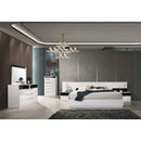 2 Drawer Nightstand, Bedside Table - White / Black