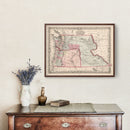 Vintage Map of Washington & Oregon 1861