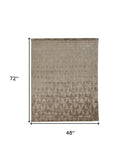 2' X 3' Taupe Geometric Hand Woven Area Rug