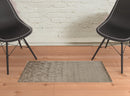 2' X 3' Taupe Geometric Hand Woven Area Rug
