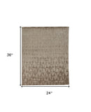 2' X 3' Taupe Geometric Hand Woven Area Rug