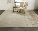 2' X 3' Taupe Geometric Hand Woven Area Rug