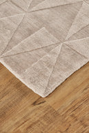 2' X 3' Taupe Geometric Hand Woven Area Rug