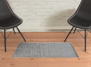 2' X 3' Taupe Geometric Hand Woven Area Rug
