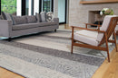 2' X 3' Gray Wool Floral Hand Woven Area Rug