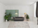 8' Silver Gray And White Abstract Stain Resistant Runner Rug