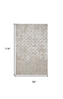 8' Silver Gray And White Abstract Stain Resistant Runner Rug