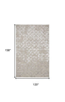 8' Silver Gray And White Abstract Stain Resistant Runner Rug
