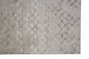 8' Silver Gray And White Abstract Stain Resistant Runner Rug