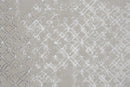 8' Silver Gray And White Abstract Stain Resistant Runner Rug