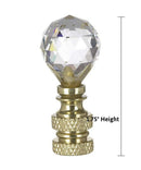 Stephanov Multi-Faceted Crystal Ball Ceiling Fan Pull, 2"h with 12" Polished Brass Chain