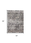 7' X 10' Gray Ivory And Taupe Abstract Stain Resistant Area Rug