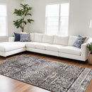 7' X 10' Gray Ivory And Taupe Abstract Stain Resistant Area Rug