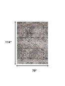 7' X 10' Gray Ivory And Taupe Abstract Stain Resistant Area Rug