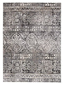 7' X 10' Gray Ivory And Taupe Abstract Stain Resistant Area Rug