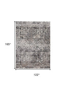 7' X 10' Gray Ivory And Taupe Abstract Stain Resistant Area Rug