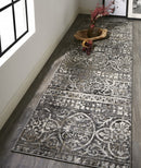 7' X 10' Gray Ivory And Taupe Abstract Stain Resistant Area Rug