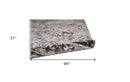 7' X 10' Gray Ivory And Taupe Abstract Stain Resistant Area Rug