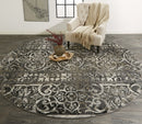 7' X 10' Gray Ivory And Taupe Abstract Stain Resistant Area Rug