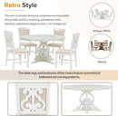 Round Solid Wood Dining Table Set Four