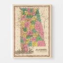 Vintage Map of Alabama 1824