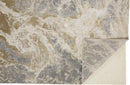 12' X 15' Ivory Silver And Gold Abstract Stain Resistant Area Rug