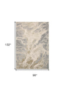 12' X 15' Ivory Silver And Gold Abstract Stain Resistant Area Rug