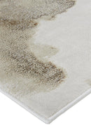4' X 6' Ivory Tan And Gray Abstract Area Rug