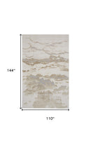 4' X 6' Ivory Tan And Gray Abstract Area Rug